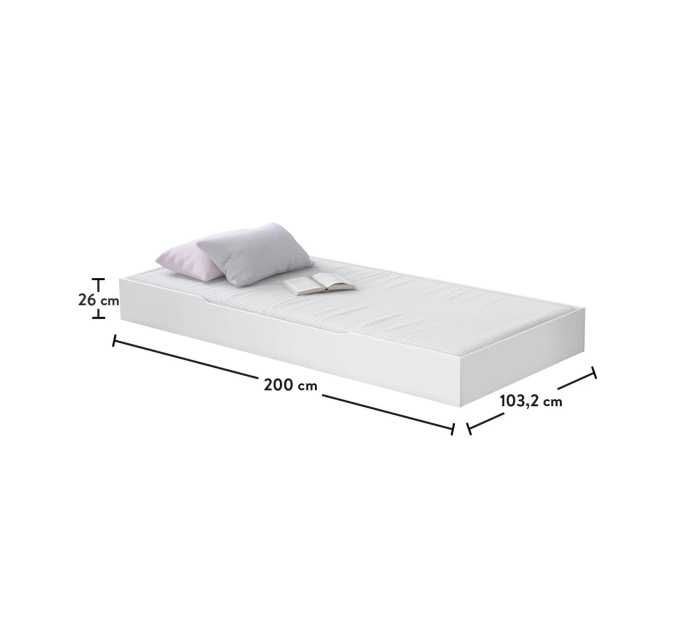 Pat suplimentar pentru copii Colectia Rustic White 100x200 cm [3]