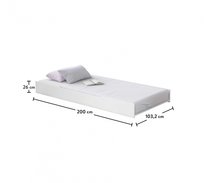 Pat suplimentar pentru copii Colectia Rustic White 100x200 cm [4]