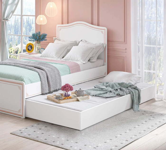 Pat suplimentar pentru pat Colectia Selena Pink/Grey 90x190 cm [3]
