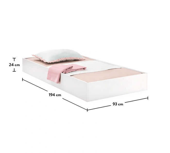 Pat suplimentar pentru pat Colectia Selena Pink/Grey 90x190 cm [4]