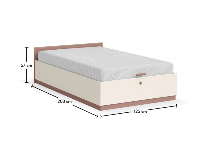 Pat cu spatiu depozitare pentru camera fetelor Colectia Elegance 120x200 cm [3]