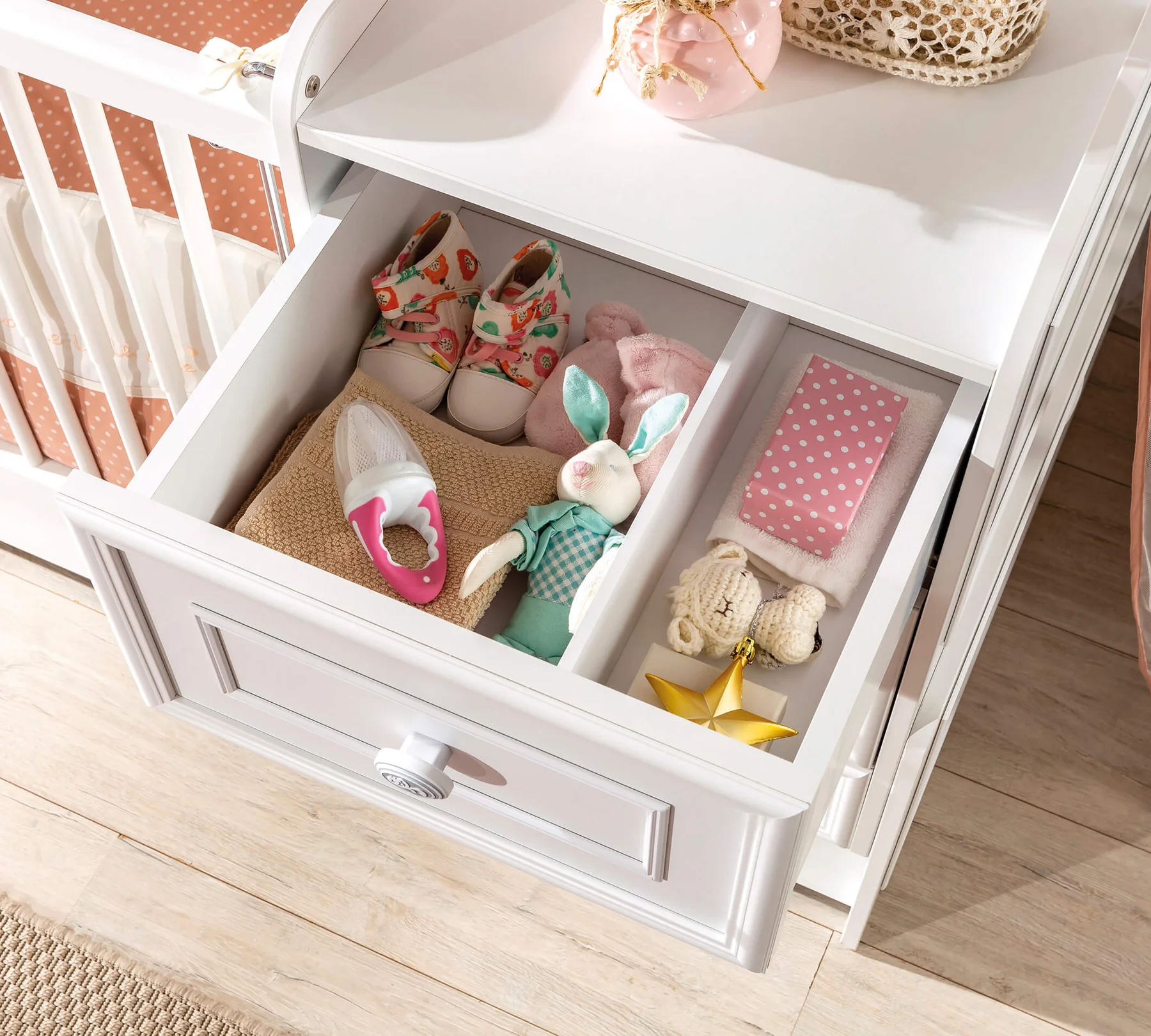 Patut transformabil pentru bebe colectia Romantica Baby, 75 x 160 cm [6]