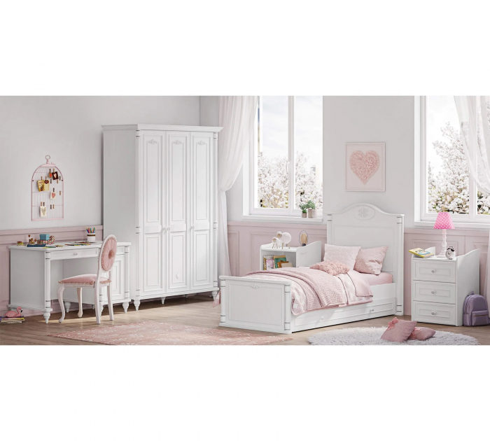 Patut transformabil pentru bebe Romantic Baby White, 180 x 80 cm [9]