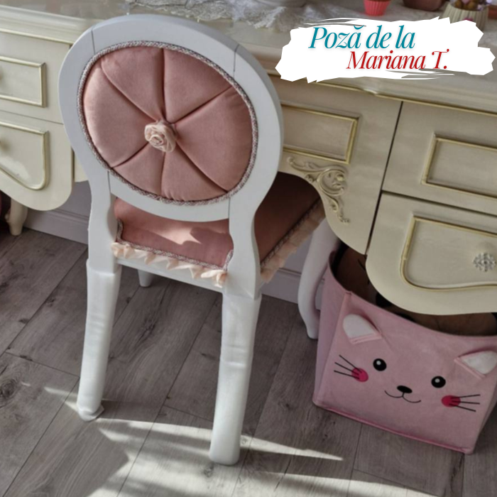 Scaun pentru copii, tapitat cu stofa cu picioare din lemn Dream Salmon [7]