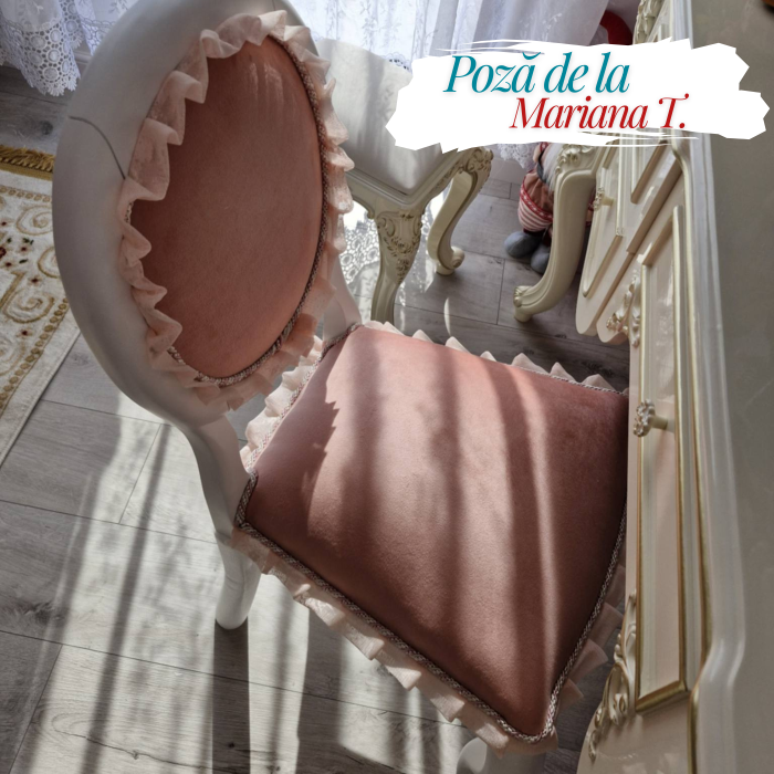 Scaun pentru copii, tapitat cu stofa cu picioare din lemn Dream Salmon [6]