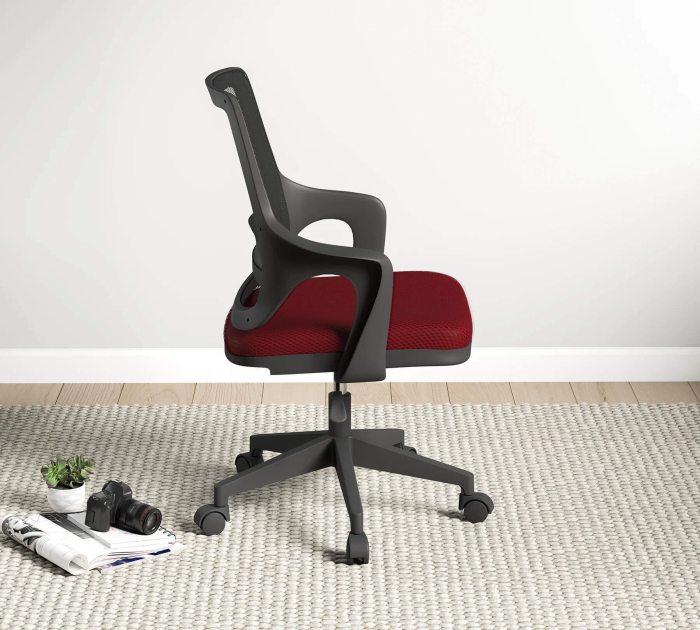 Scaun ergonomic Flex roșu pentru camera copii, cu roți și spătar ventilat [4]