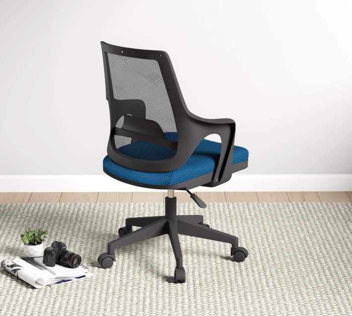 Scaun ergonomic Flex albastru pentru camera copii, cu roți și spătar ventilat [5]