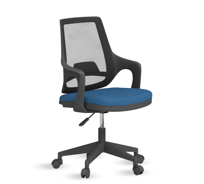 Scaun ergonomic Flex albastru pentru camera copii, cu roți și spătar ventilat [1]