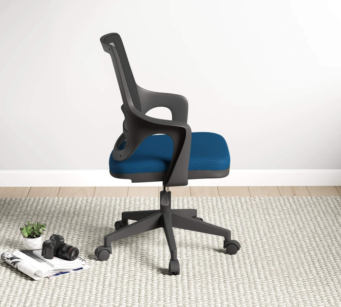 Scaun ergonomic Flex albastru pentru camera copii, cu roți și spătar ventilat [4]