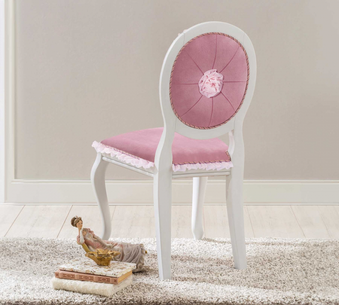 Scaun pentru copii, tapitat cu stofa cu picioare din lemn Dream Pink [3]