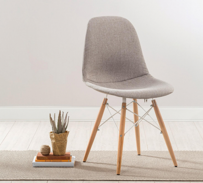 Scaun pentru copii, tapitat cu stofa cu picioare din lemn Quatro Chair Beige [2]
