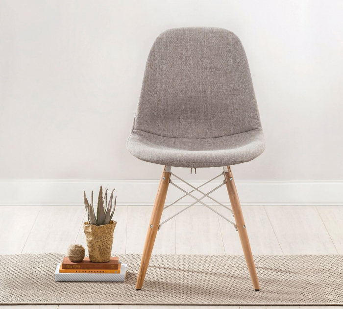 Scaun pentru copii, tapitat cu stofa cu picioare din lemn Quatro Chair Beige [4]