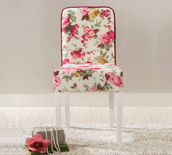 Scaun pentru copii, tapitat cu stofa cu picioare din lemn Summer Chair With Flower [4]