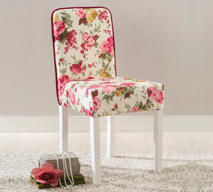 Scaun pentru copii, tapitat cu stofa cu picioare din lemn Summer Chair With Flower [2]