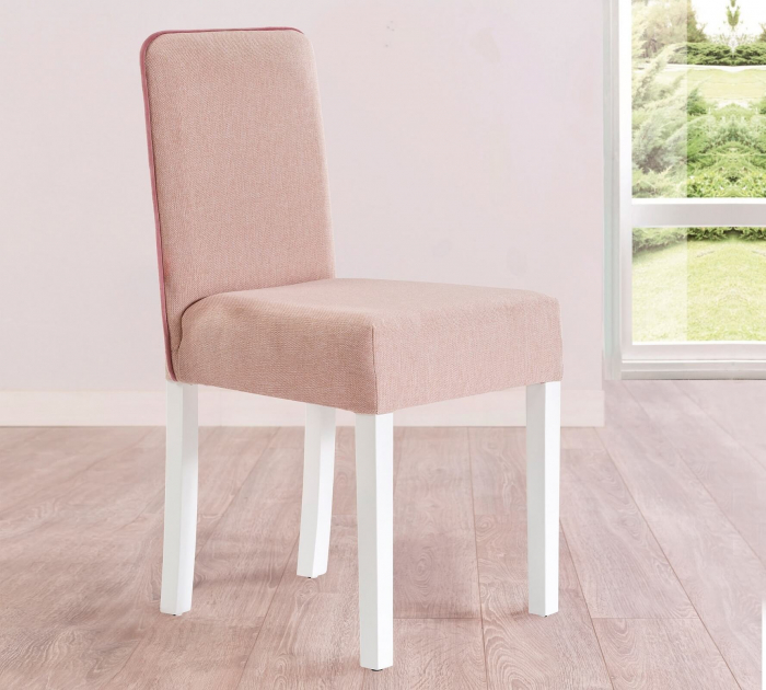 Scaun pentru copii, tapitat cu stofa cu picioare din lemn Summer Pink [2]