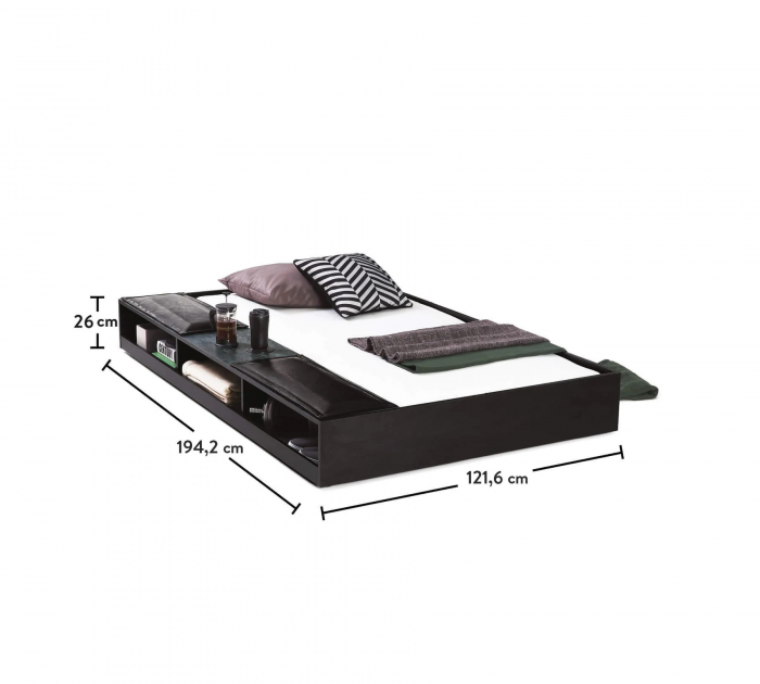 Sertar pat multifunctional Colectia Dark Metal 90x190 cm [5]