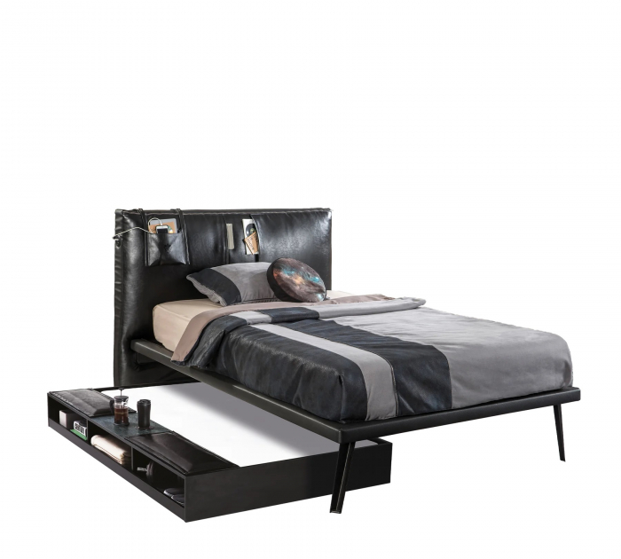Sertar pat multifunctional Colectia Dark Metal 90x190 cm [2]