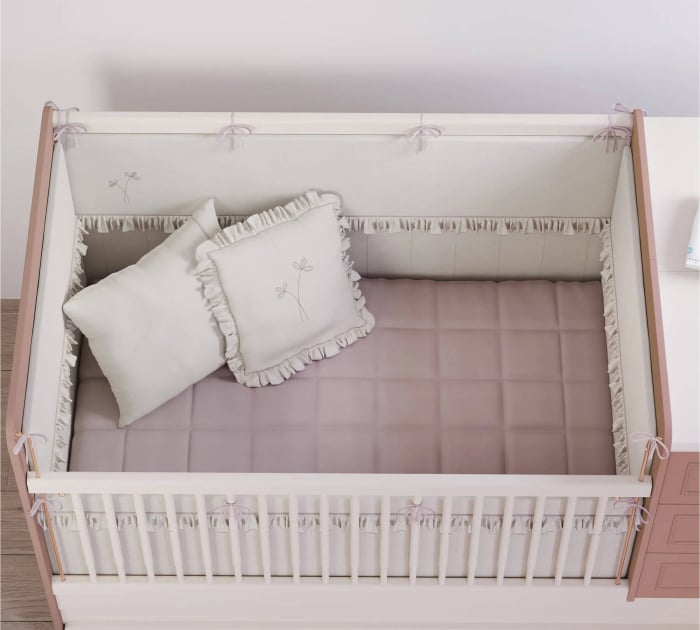 Set lenjerie pentru patut bebe, colectia Rossy Baby 75x115 cm [2]