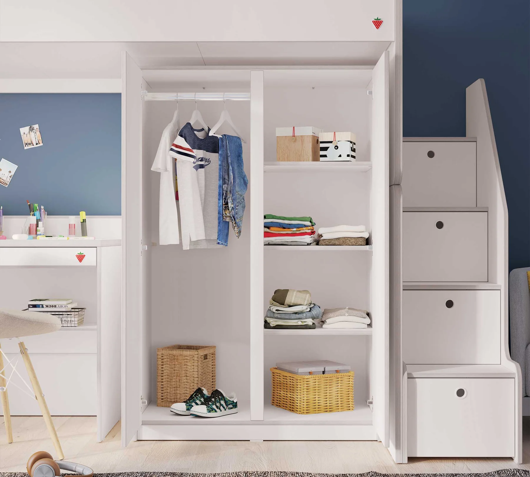 Pat Studio White pentru copii (90x200 cm)- partea de sus [9]