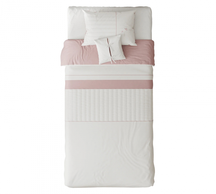 Set pentru pat copii Rossy 175x235 cm – crem cu roz pudrat, design elegant [2]