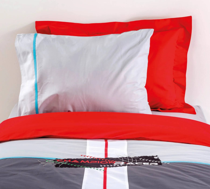 Set lenjerie pat copii cu husă pilotă 4 piese – tematică mașini de curse GTE, 100% bumbac, 160x216 cm [3]