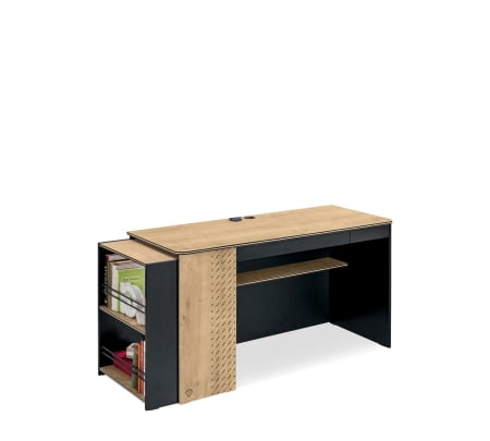 Set Studiu baiet cu 3 Piese - Birou, Unitate si rafturi Colectia Black [2]