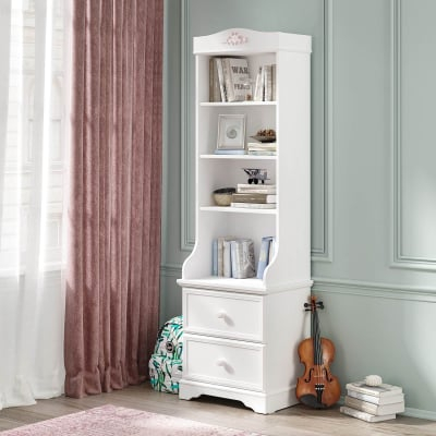 Set Studiu Complet Rustic White – Birou mic + Biblioteca + Unitate Superioara - Cilek [3]