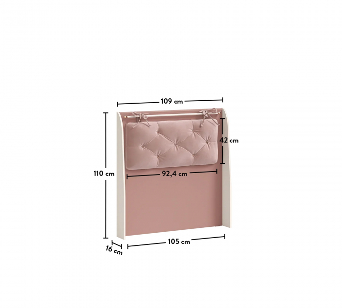 Tablie pal si decor tapitat pentru pat 100x200 cm, Colectia Elegance [8]