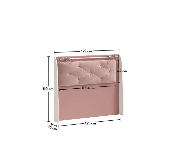 Tablie pal si decor tapitat pentru pat 120x200 cm, Colectia Elegance [8]