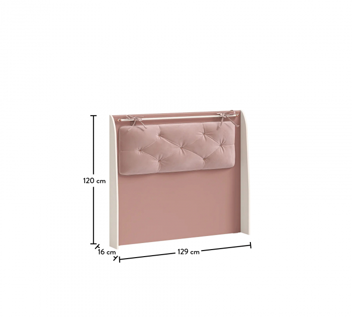 Tablie pal si decor tapitat pentru pat 120x200 cm, Colectia Elegance [9]