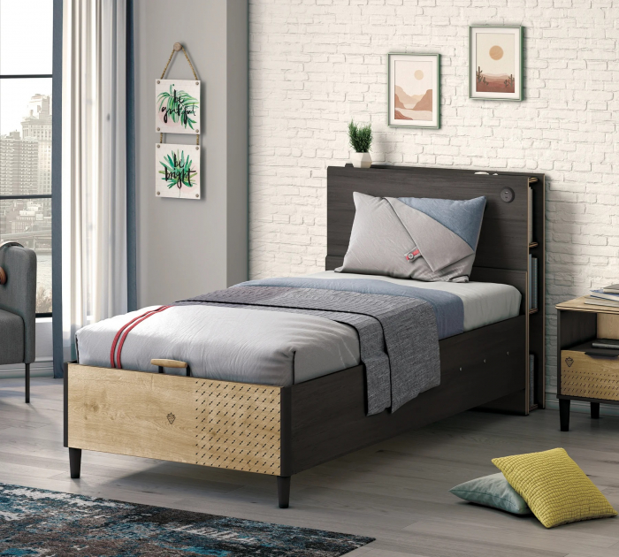 Tablie cu rafturi, pentru patul 120x200 cm, Colectia Black [4]