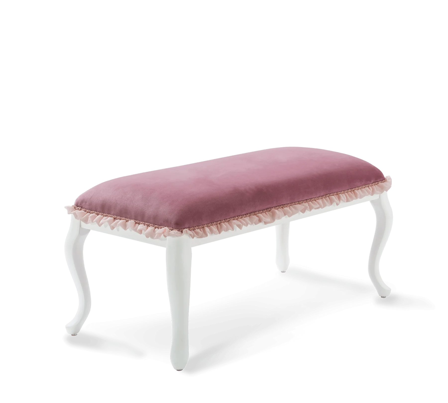 Scaune copii - Banca pentru camera copii, tapitata cu stofa cu picioare din lemn Dream Ottoman Salmon