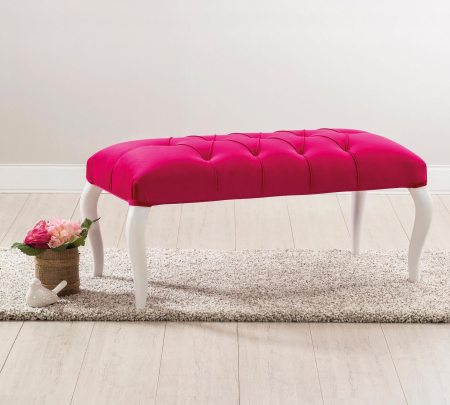 Banca pentru camera copii, tapitata cu stofa cu picioare din lemn Rosa Ottoman [1]