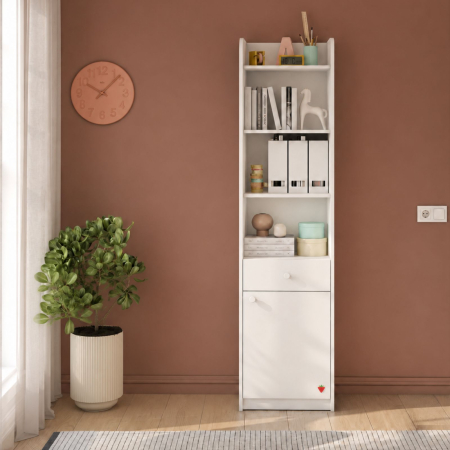 Biblioteca - Biblioteca cu sertar pentru copii 43x184x38 cm, colecția Varia White
