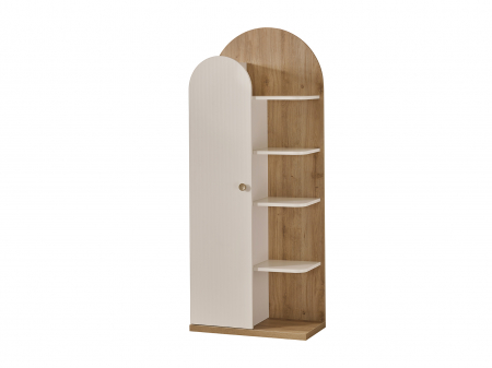 Colectia Louis - Bibliotecă Louis cu 1 ușă și 4 rafturi – design scandinav, 70x35x174 cm