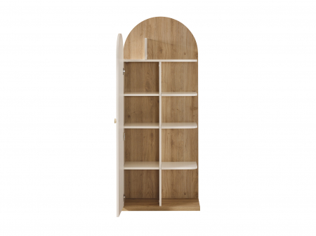 Bibliotecă Louis cu 1 ușă și 4 rafturi – design scandinav, 70x35x174 cm [2]