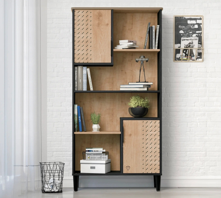 Biblioteca pentru carti, Colectia Black (82x164x33 cm) [1]