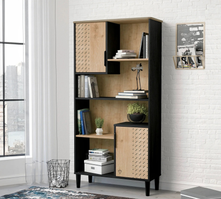 Biblioteca pentru carti, Colectia Black (82x164x33 cm) [2]