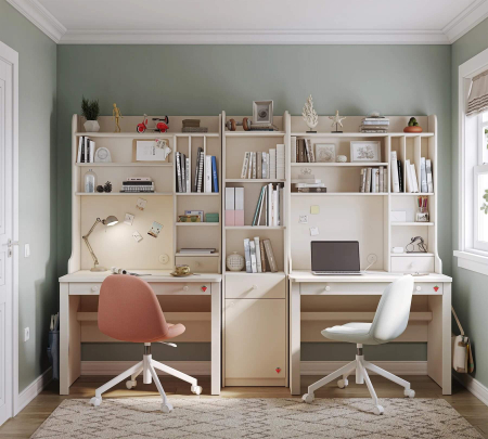 Bibliotecă pentru copii cu rafturi și sertar 43x184x38 cm, colecția Varia [2]