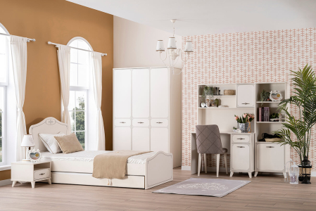 Bibliotecă Perla S pentru camera copii 55x40x162 cm – Rafturi practice pentru cărți și decor [4]