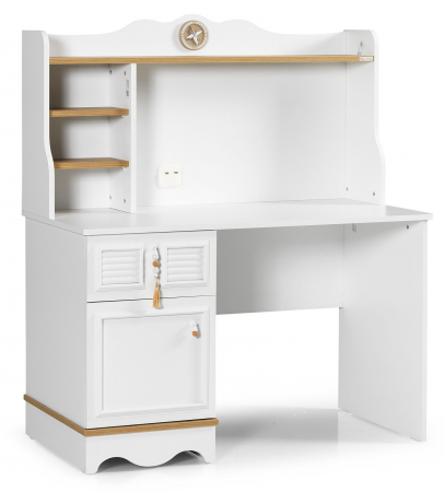 Birouri de studiu camera copii - Birou de studiu cu unitate 120x138x60 cm pentru camera copiilor Colectia Luna Cappuccino