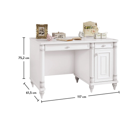 Birou de studiu pentru copii si tineret Colectia Romantic, 117x62x75 cm [6]