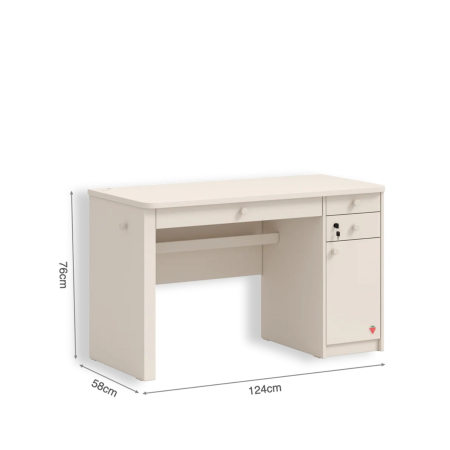 Birou modern pentru copii si adolescenti 124x75x57 cm, colectia Varia Crem [6]