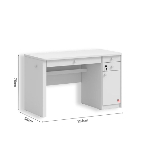 Birou modern pentru copii si adolescenti 124x76x58 cm, colectia Varia white [6]
