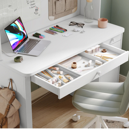 Birou modern pentru copii si adolescenti 124x76x58 cm, colectia Varia white [4]
