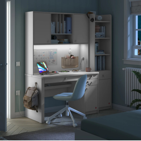 Birou modern pentru copii si adolescenti 124x76x58 cm, colectia Varia white [3]