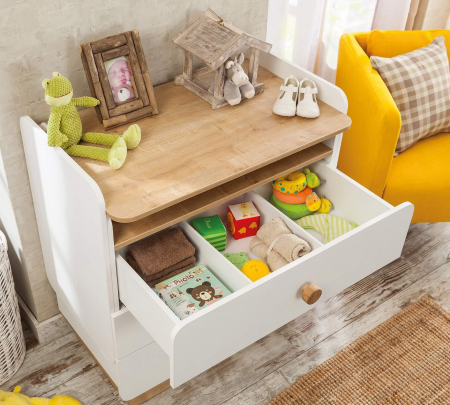 Comoda cu 3 sertare cu masuta incorporat, pentru camera copii Colectia Natura Baby [4]