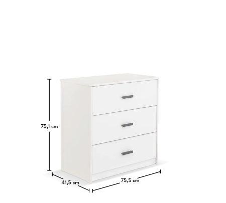 Comoda cu 3 sertare, pentru copii si adolescenti Colectia White [3]