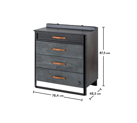 Comoda cu 4 sertare, pentru camera adolescentilor Colectia Dark Metal [3]