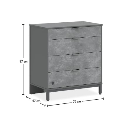 Comoda cu 4 sertare, pentru camera copiilor si  adolescentilor Colectia Space Gray [5]